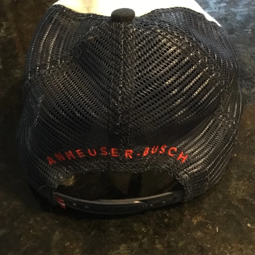 Budweiser Beer Snap Back Athletic Red White Navy Mesh Alcohol Baseball Hat